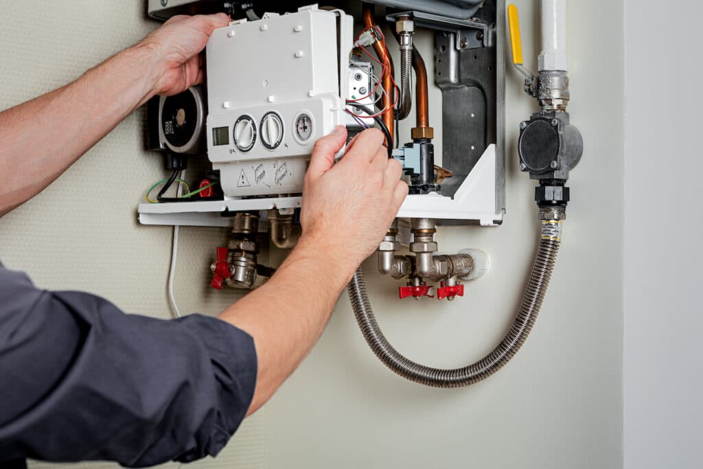 Repair,Of,A,Gas,Boiler.