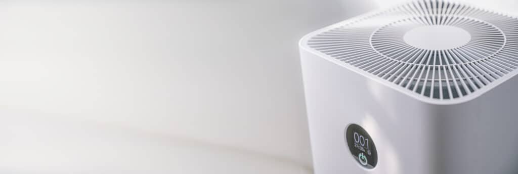 Closeup,Of,An,Indoor,Air,Purifier,In,The,Room,Is